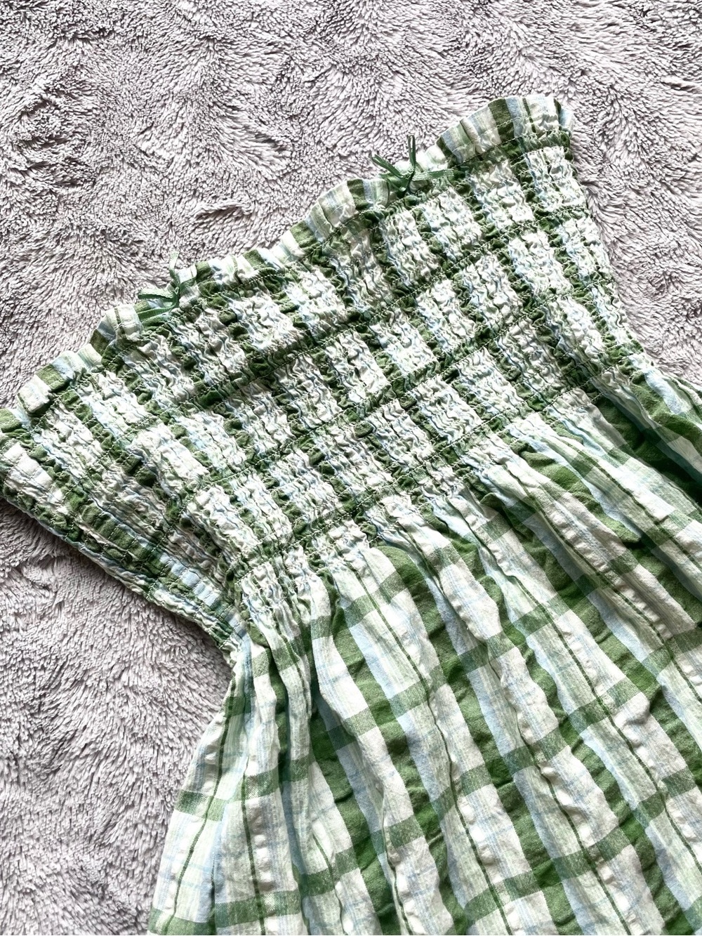 La Vie En Rose Green Plaid Sundress - Picture 2 of 5